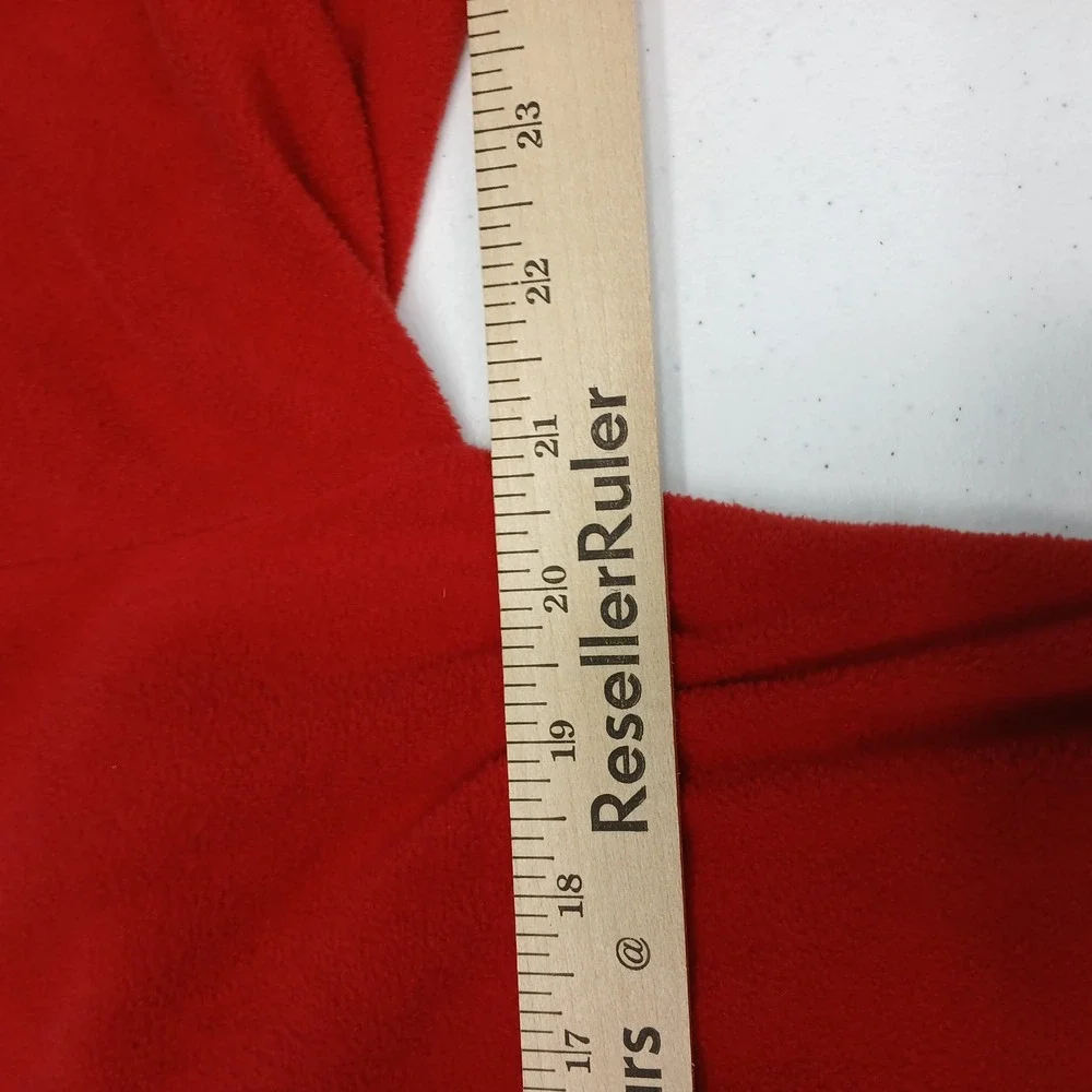 CHAPS Red Fleece Pullover Sweatshirt Long Sleeve V Neck Men's Size L‎